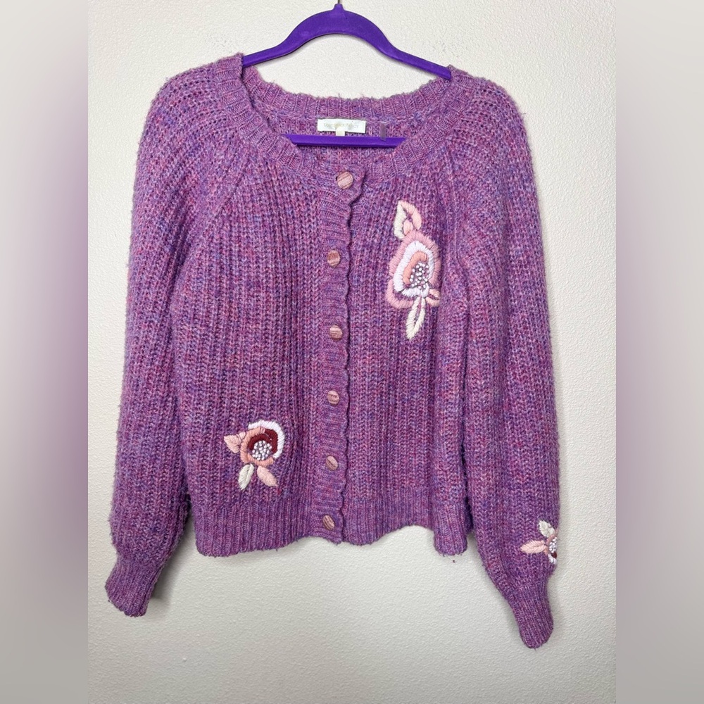 Loveshackfancy Brookie Floral-Embroidered Wool-Bl… - image 5